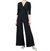 Signature 3/4 Sleeve Jumpsuit In Black - Black