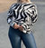 Zebra Print Sweater In Beige/brown - Beige/brown