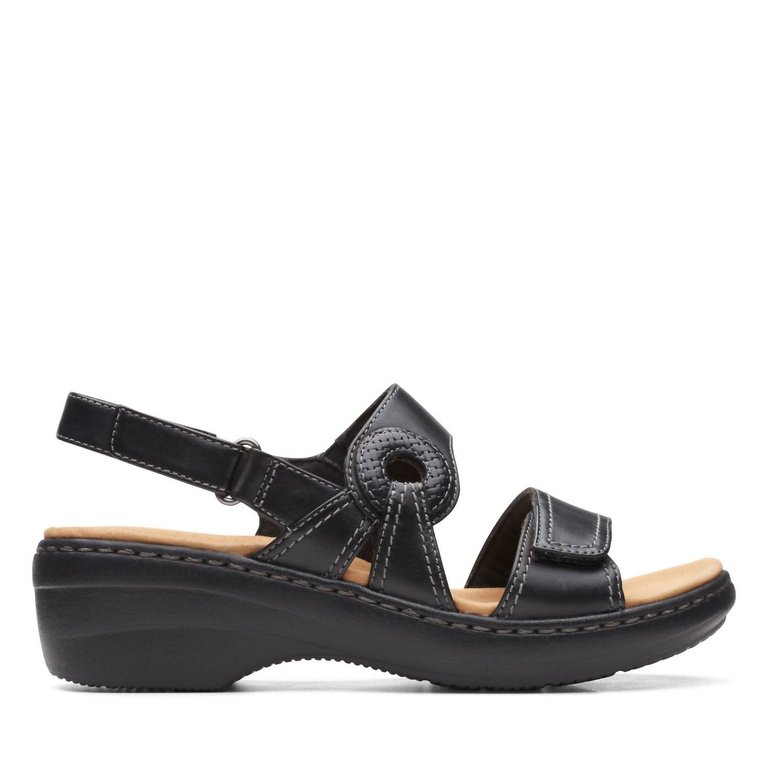 Merliah Sandal In Opal Black Leather - Opal Black Leather