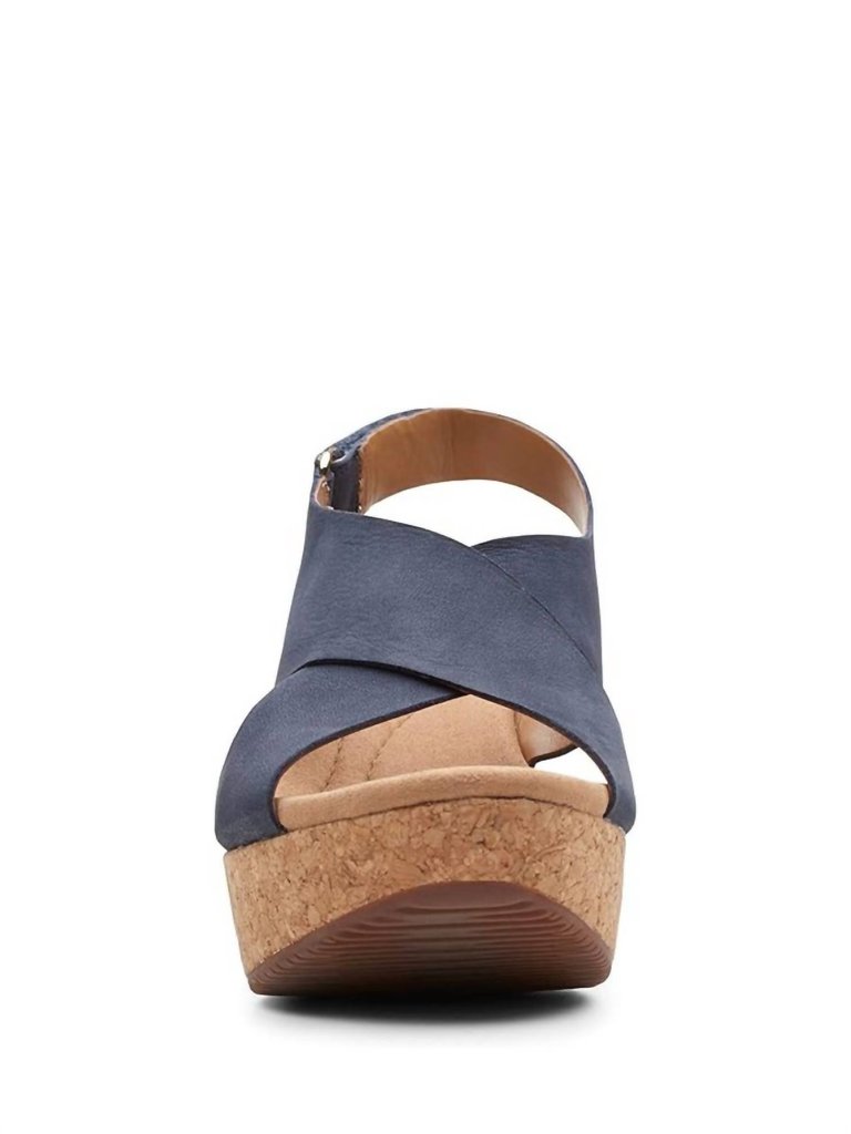 Women's Annadel Eirwyn Wedge Sandal In Navy Nubuck