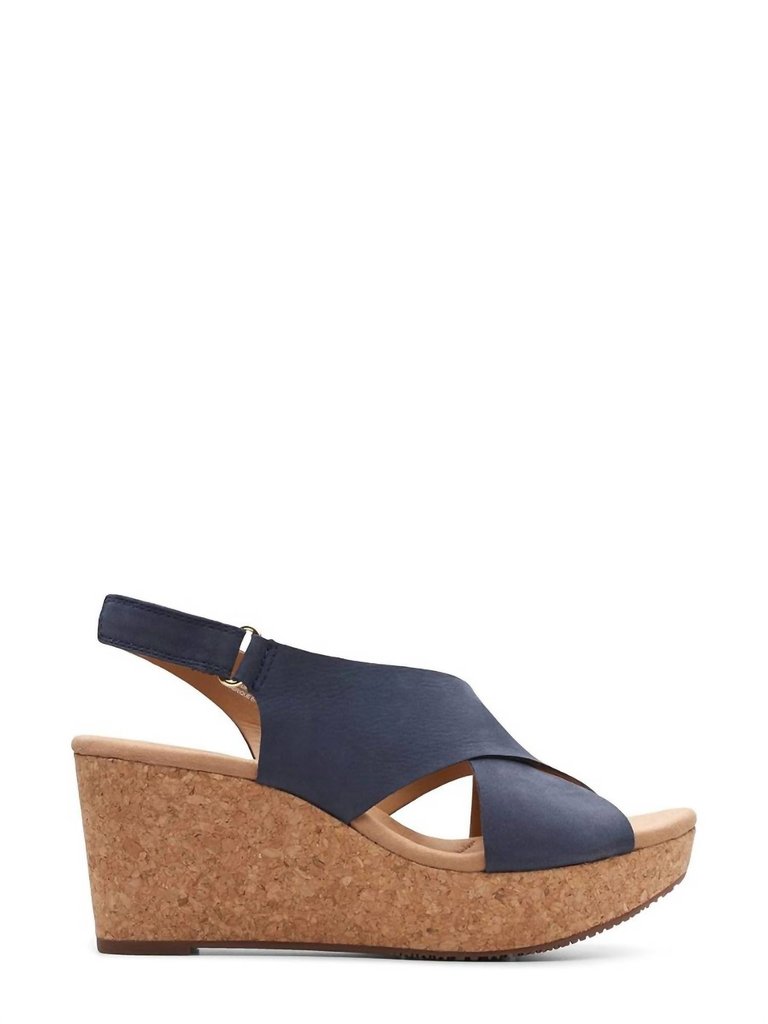 Women's Annadel Eirwyn Wedge Sandal In Navy Nubuck - Navy Nubuck