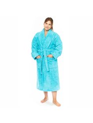 550 Gsm Shawl Terry Robe:aqua - Large - Aqua