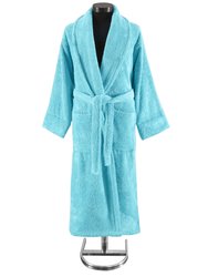 550 Gsm Shawl Terry Robe:aqua - Large