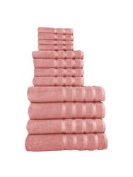 Antalya 12 Pc Towel Set - Coral