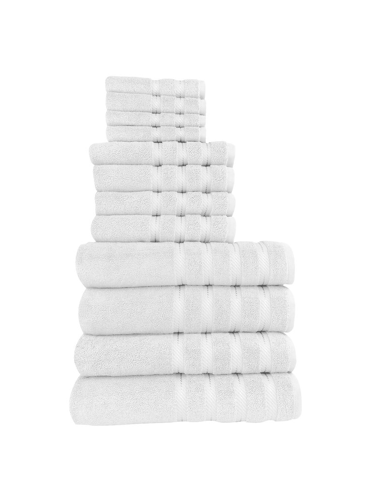 Antalya 12 Pc Towel Set - White