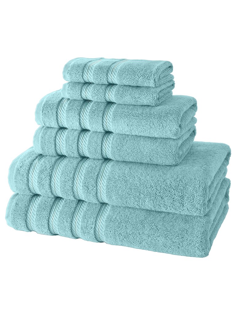 Antalya 6 Pc Towel Set - Turquoise
