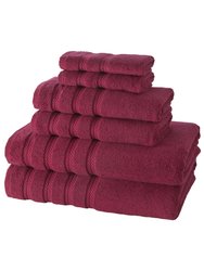 Antalya 6 Pc Towel Set - Bordeaux Red