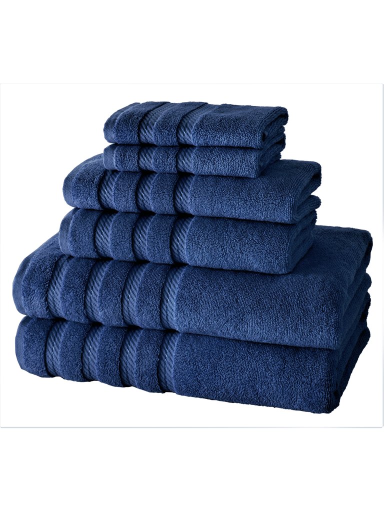 Antalya 6 Pc Towel Set - Navy