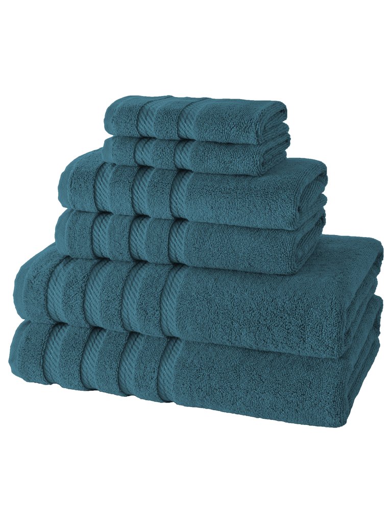 Antalya 6 Pc Towel Set - Colonial Blue