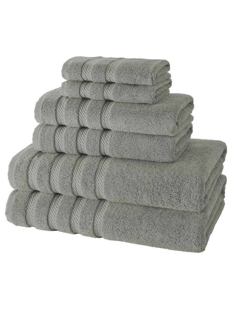 Antalya 6 Pc Towel Set - Green/ Beechnut