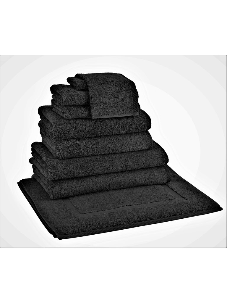 Arsenal 9 Pc Towel Set With Bathmat - Black