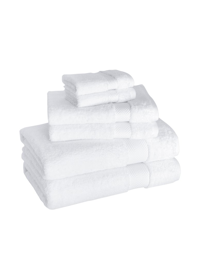 Becci Luxury Turkish Towel Collection 6 pc - White
