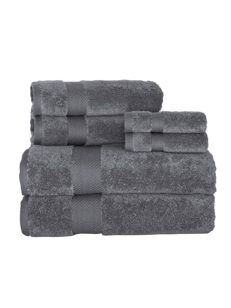 Becci Luxury Turkish Towel Collection 6 pc - Gray