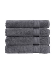 Classic Turkish Towels Genuine Cotton Soft Absorbent Amadeus Bath Towels 30x54 4 Piece Set - Gray