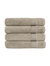 Classic Turkish Towels Genuine Cotton Soft Absorbent Amadeus Bath Towels 30x54 4 Piece Set - Brown Rice