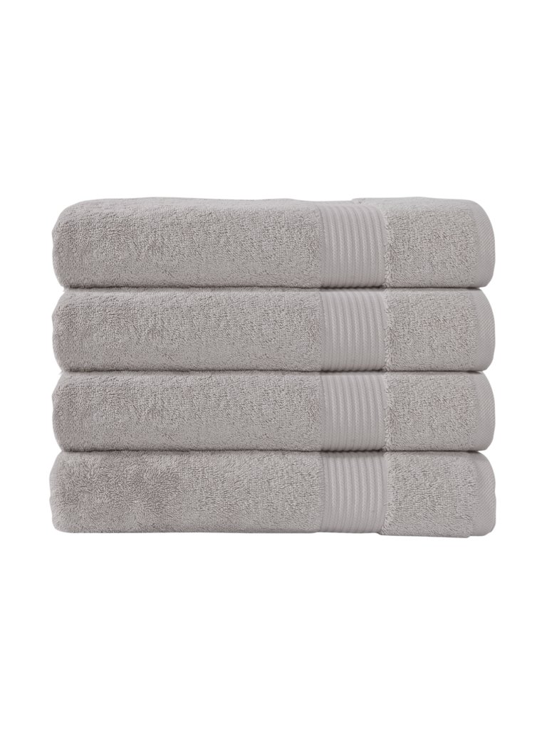 Classic Turkish Towels Genuine Cotton Soft Absorbent Amadeus Bath Towels 30x54 4 Piece Set - Stone