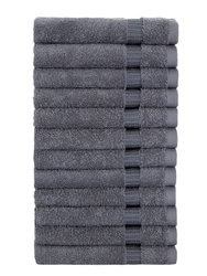 Classic Turkish Towels Genuine Cotton Soft Absorbent Cambridge Washcloths 13x13 12 Piece Set