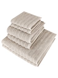 Classic Turkish Towels Genuine Cotton Soft Absorbent Shimmer/Brampton 6 Piece Set With 2 Bath Towels, 2 Hand Towels, 2 Washcloths