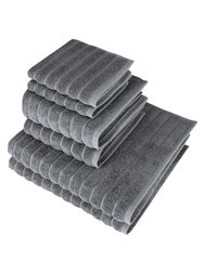 Classic Turkish Towels Genuine Cotton Soft Absorbent Shimmer/Brampton 6 Piece Set With 2 Bath Towels, 2 Hand Towels, 2 Washcloths