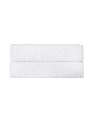 Classic Turkish Towels Genuine Cotton Soft Absorbent Soft Baby 2 Piece Towel Set - White