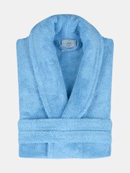 Classic Turkish Towels Shawl Collar 550 GSM Turkish Terry Cloth Robe - Aqua