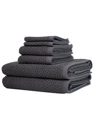 Hardwick Jacquard 6 Pc Towel Set - Grey