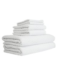 Hardwick Jacquard 6 Pc Towel Set - White