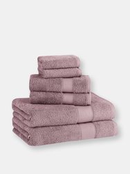 Luxury Madison Turkish Towels Set of 6-Piece Plush and Thick - Mauve