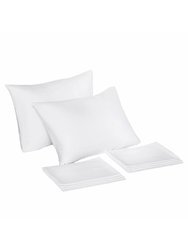 Pillow Case:queen Set Of 4 - 40/1 Sateen - White