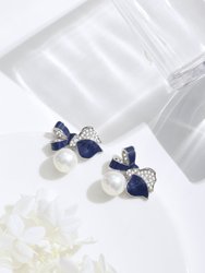 Blue Enamel Butterfly Earrings