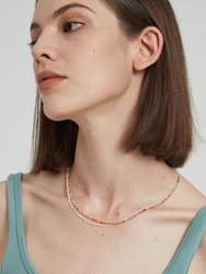 Clarice Rainbow Crystal Mini Beaded Double Layered Necklace