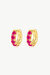 Daniela Gold Huggie Hoop Fuchsia Pink Zirconia Earrings - Fuchsia Pink