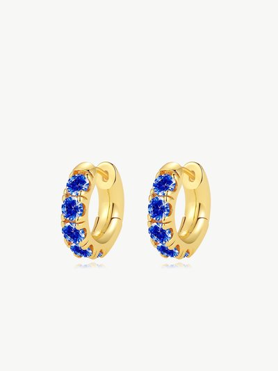 Classicharms Daniela Gold Huggie Hoop Sapphire Blue Zirconia Earrings product