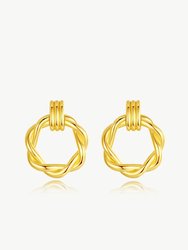 Eléa Gold Twisted Hoop Earrings - Gold