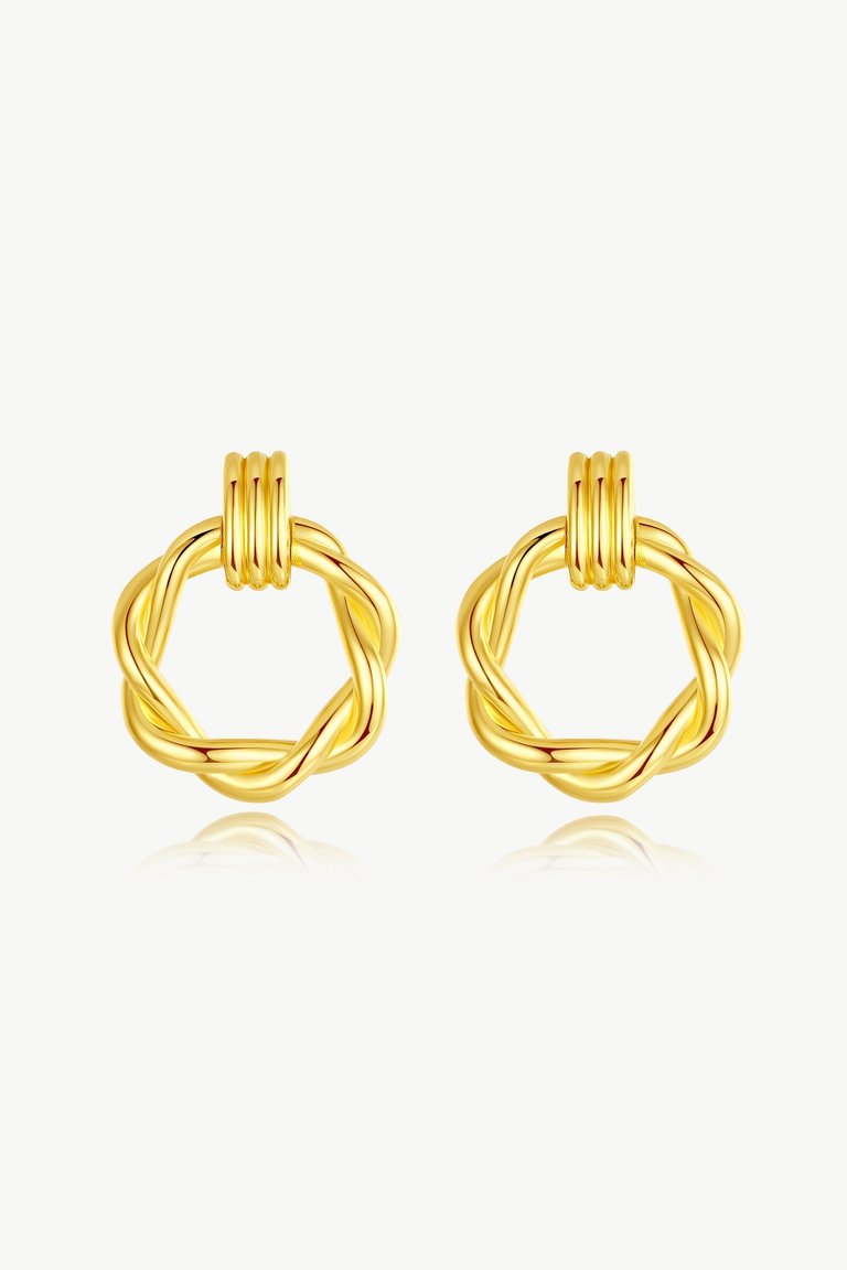 Eléa Gold Twisted Hoop Earrings - Gold