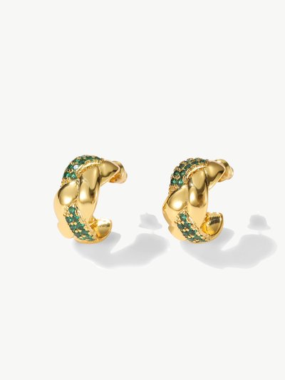 Classicharms Emerald Braided Design Cuff Hoop Earrings product
