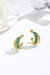 Emerald Twisted Hoop Earrings - Green