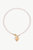 Esmée Amber Glaze Heart Pendant Pearl Necklace - Amber