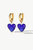 Esmée Blue Glaze Heart Dangle Earrings