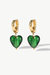 Esmée Green Glaze Heart Dangle Earrings - Green