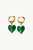 Esmée Green Glaze Heart Dangle Earrings