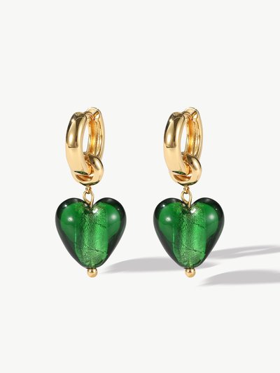 Classicharms Esmée Green Glaze Heart Dangle Earrings product