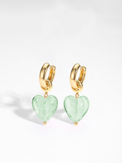 Classicharms Esmée Lime Green Glaze Heart Dangle Earrings product