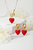Esmée Red Glaze Heart Dangle Earrings