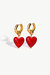 Esmée Red Glaze Heart Dangle Earrings - Red