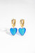 Esmée Sky Blue Glaze Heart Dangle Earrings - Sky Blue