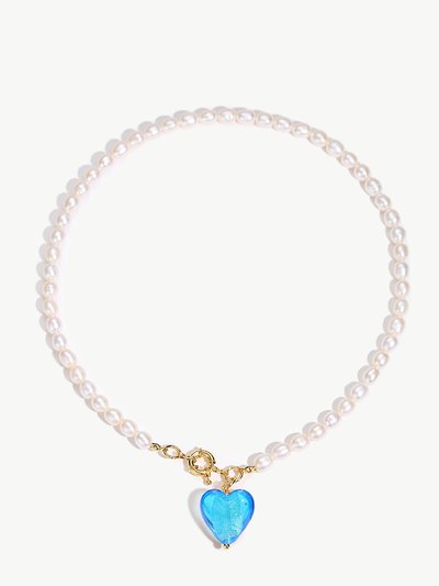 Classicharms Esmée Sky Blue Glaze Heart Pendant Pearl Necklace product