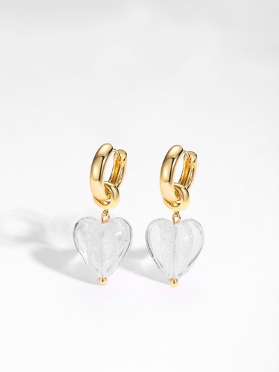 Classicharms Esmée White Clear Glaze Heart Dangle Earrings product