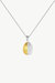 Frosted And Matted Texture Two Tone Pendant Necklace - Yellow Gold/White Gold