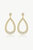 Gold Artisanal Pavé Hollow Teardrop Earrings - Gold